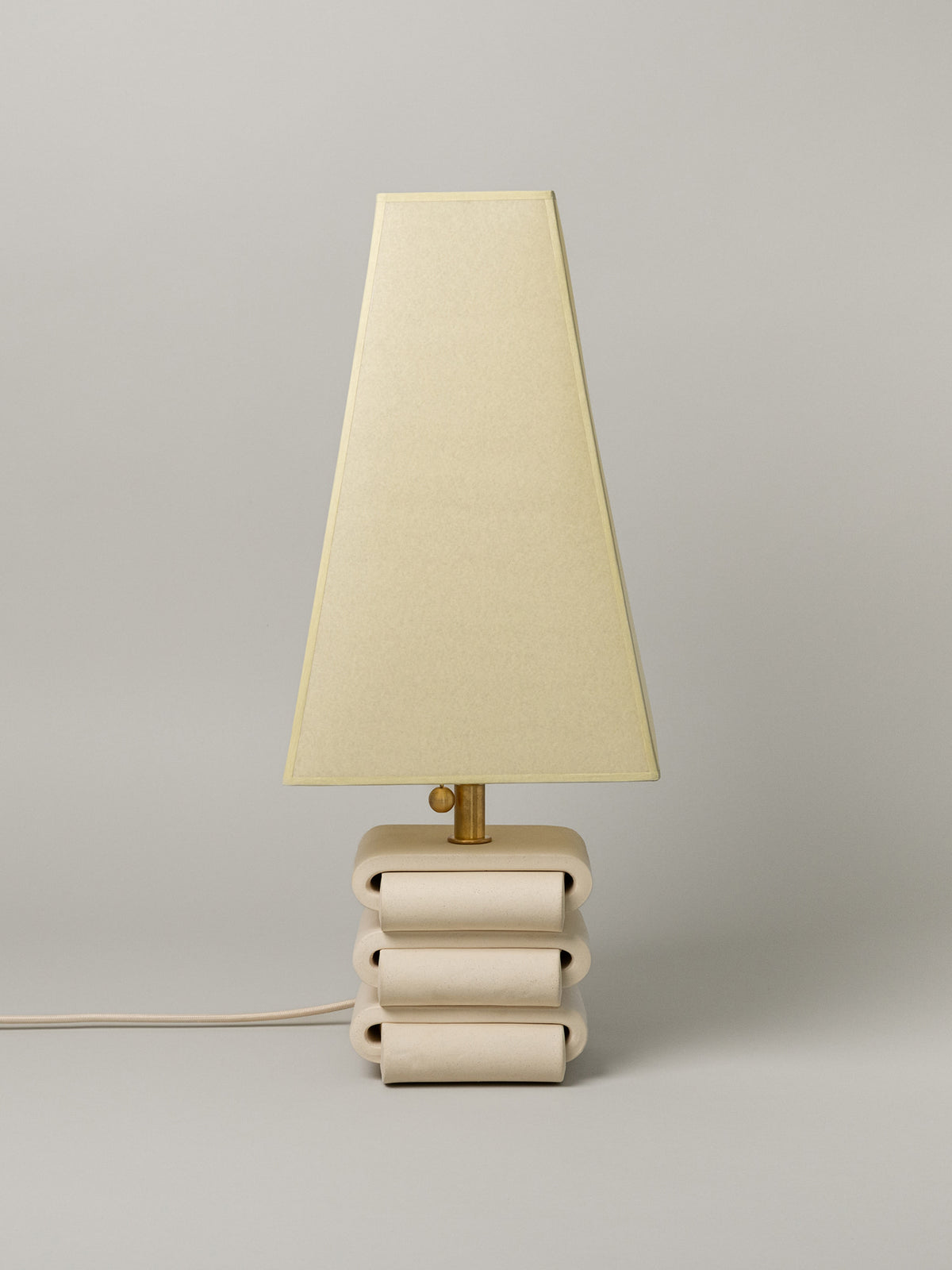 Gio Table Lamp,  Bone / Faint Green Shade — lifestyle setting