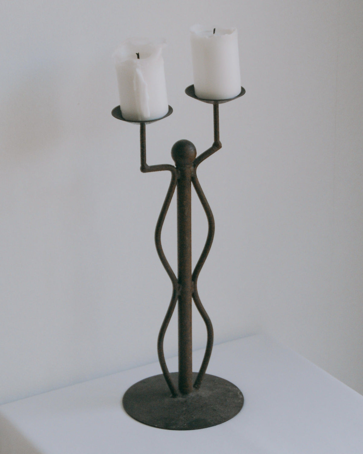 Iron Two Armed Candelabra — detail view