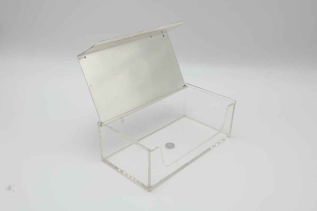 Mid-Century Modern Plexiglas & Silver-Plated Box by Sigrid Kupetz for WMF – Germany, 1960s — detail view