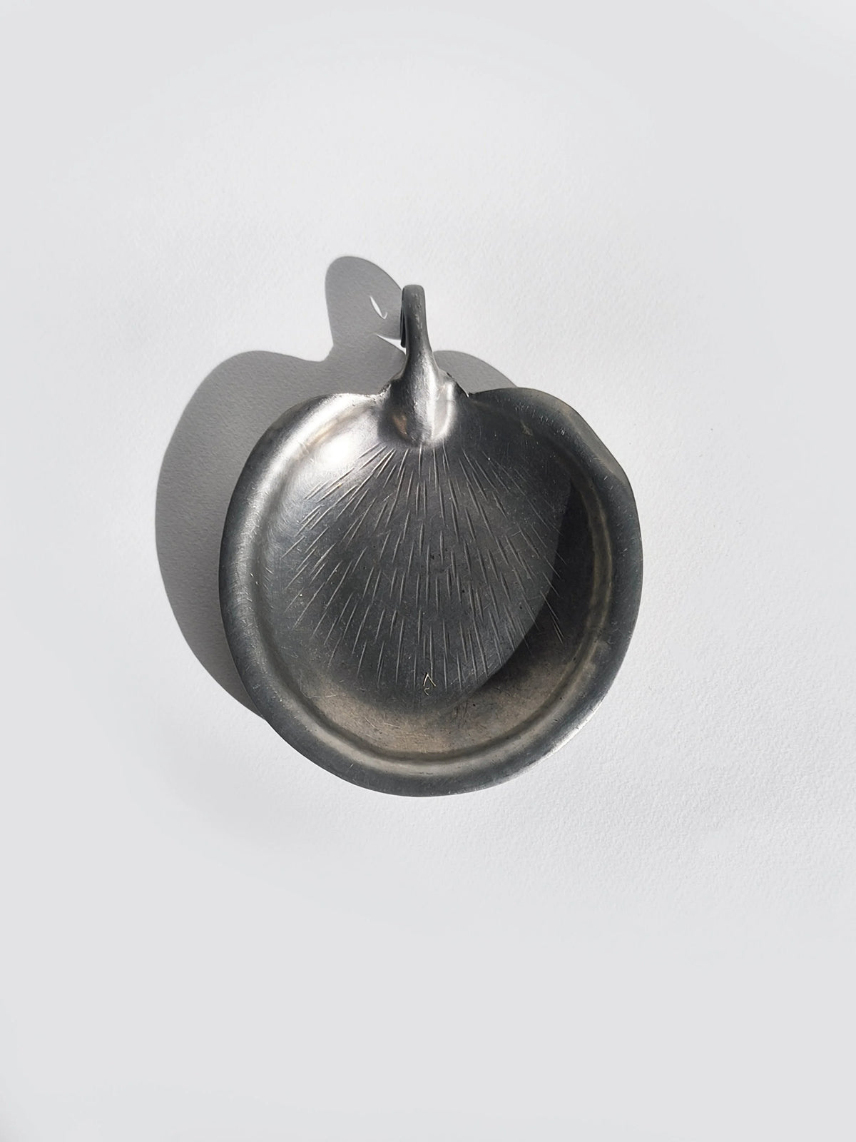 Leaf Pewter Vide Poche — side angle