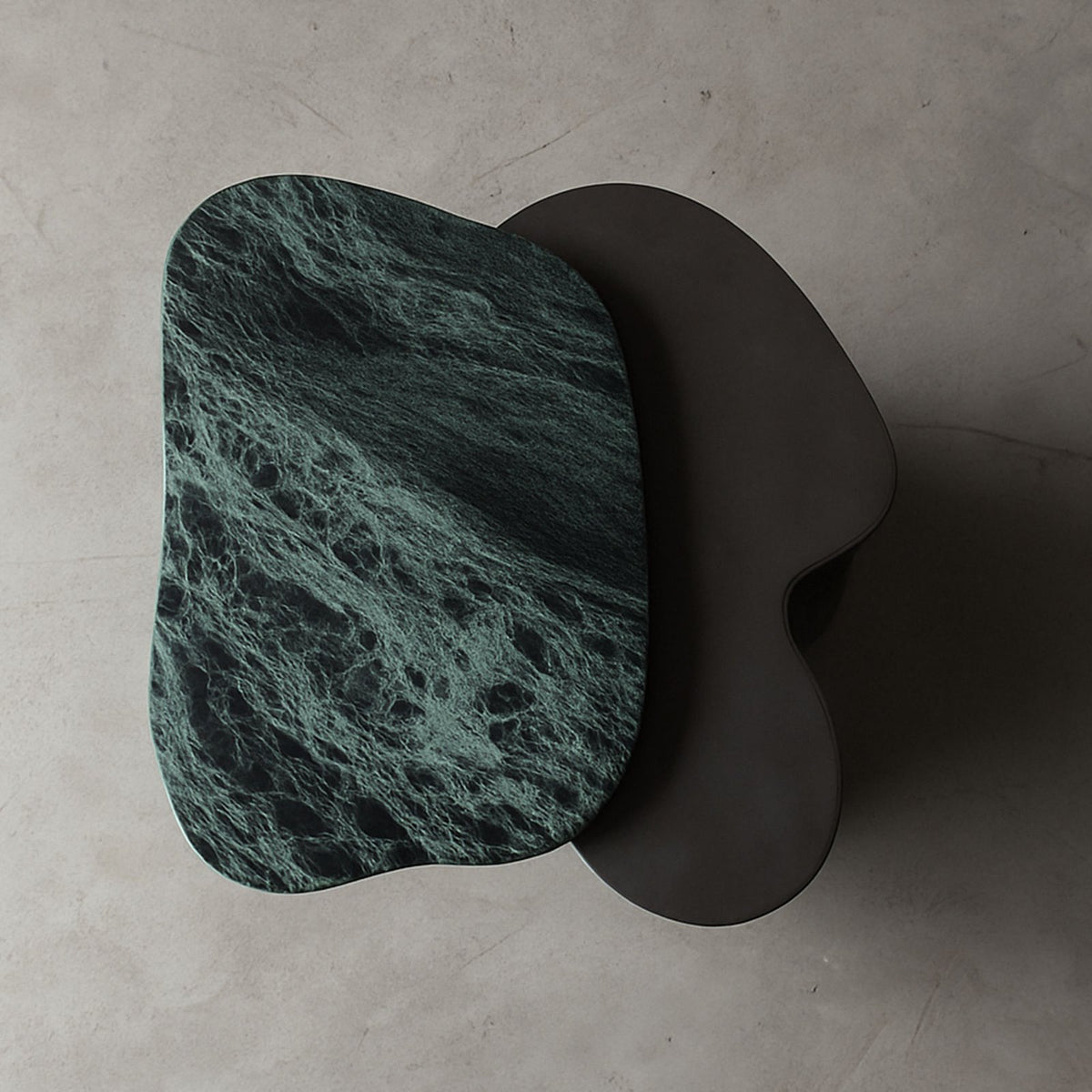 Steel and Stone Side Table - Colgada Series by Nitush Aroosh — close-up
