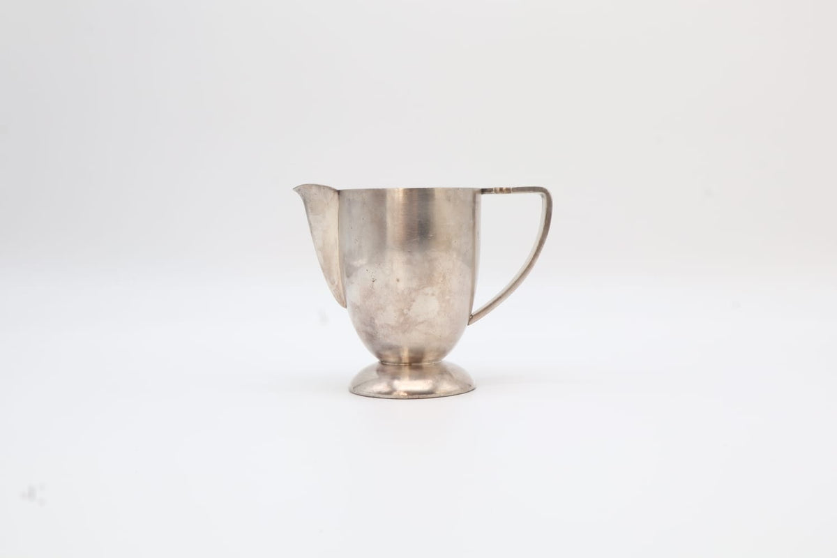 Art Deco Silver-Plated Creamer by Fratelli Calderoni – Italy (1930s–1940s) — side angle