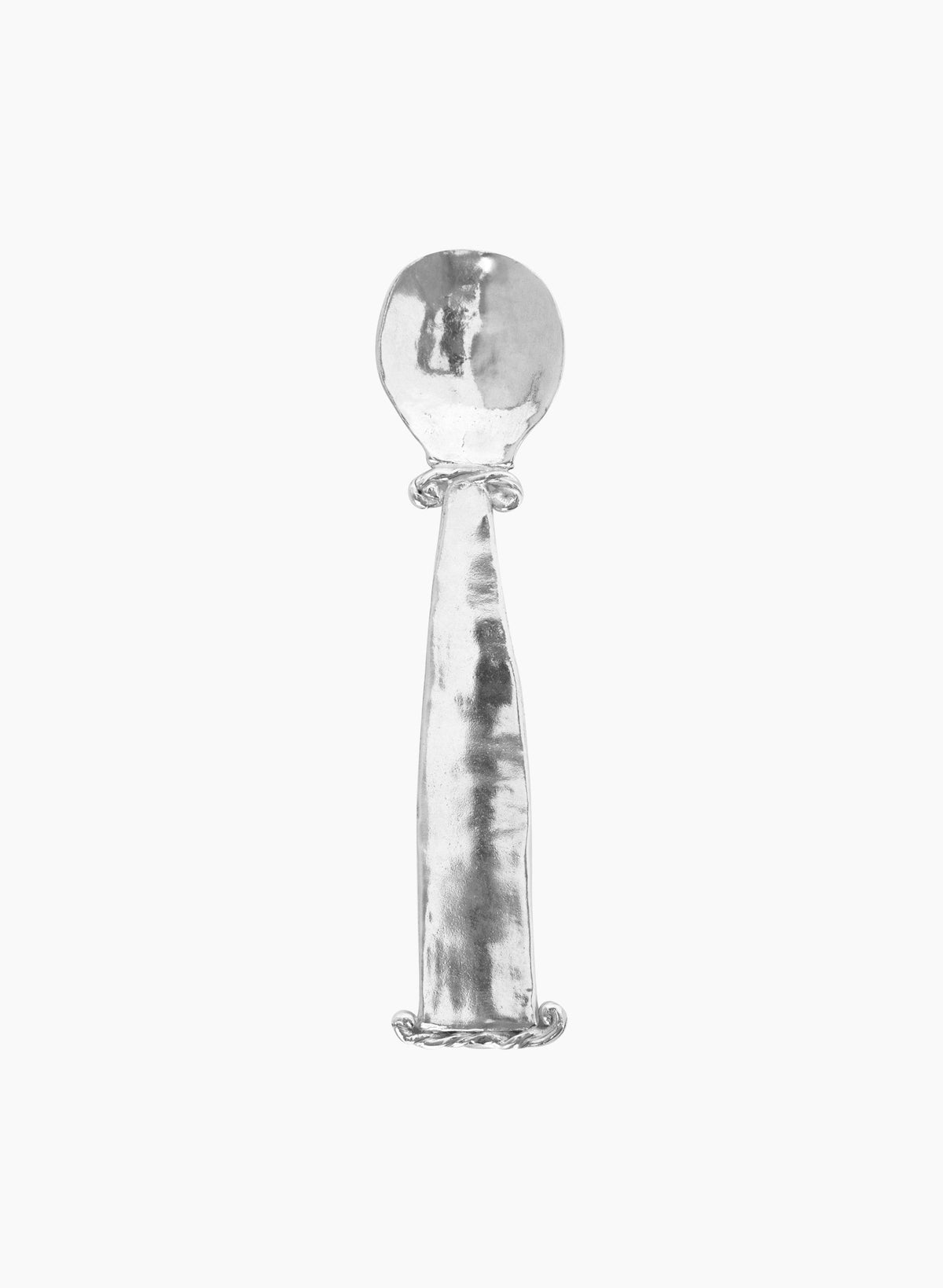 Clear glass Jakob spoon with curved handle detail by Corali