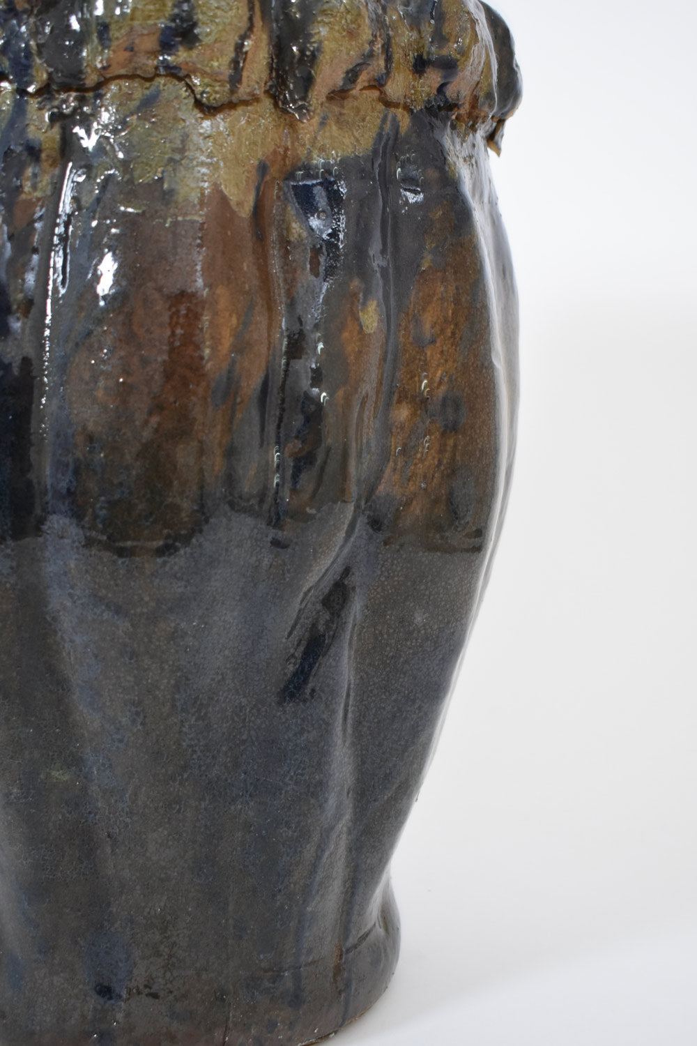 Close-up detail of Helder organic ceramic vase glazed surface