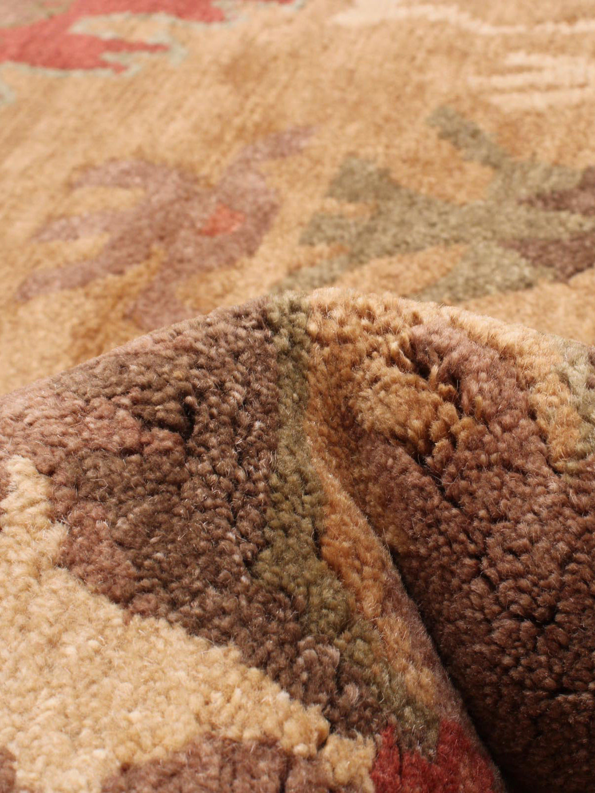 Close-up detail of Tibetan Himalaya rug showing textured weave