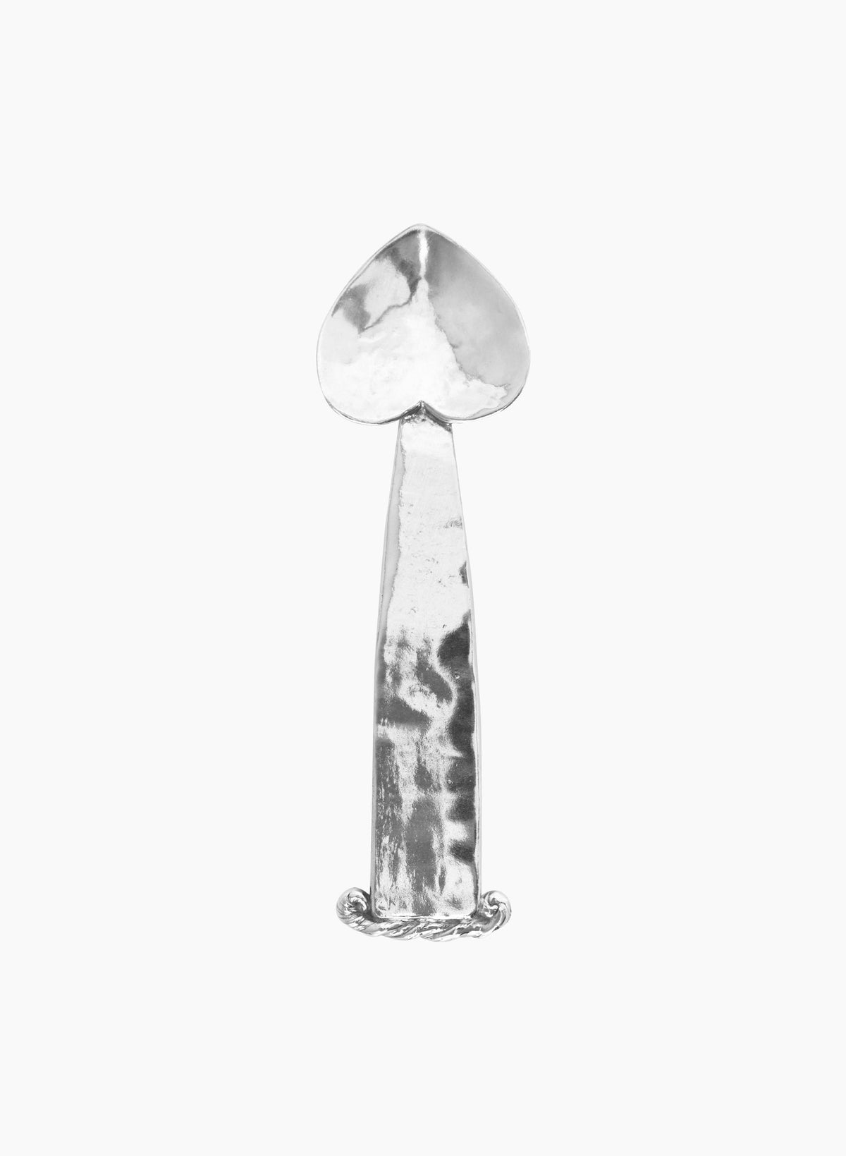 Hand-forged Vincent spoon with hammered silver finish detail