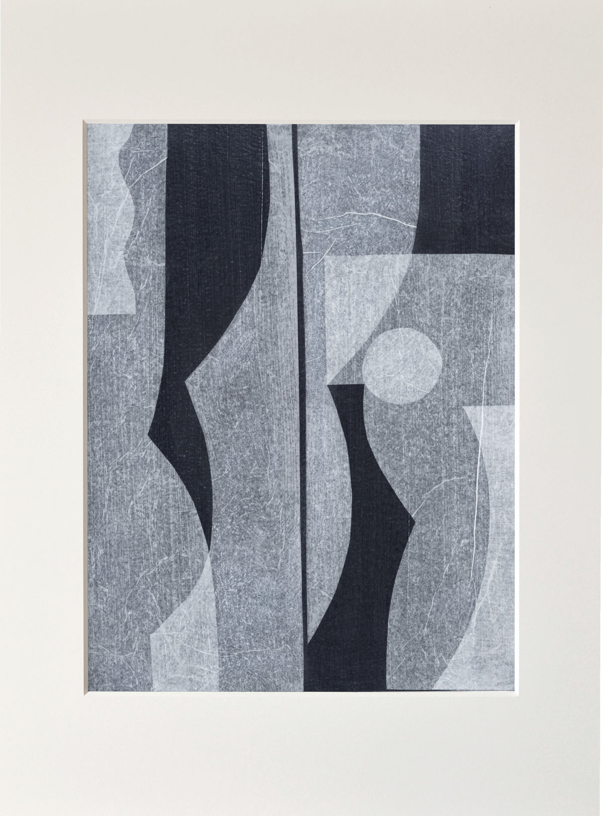 Abstract geometric composition detail with dark and light grey fragments