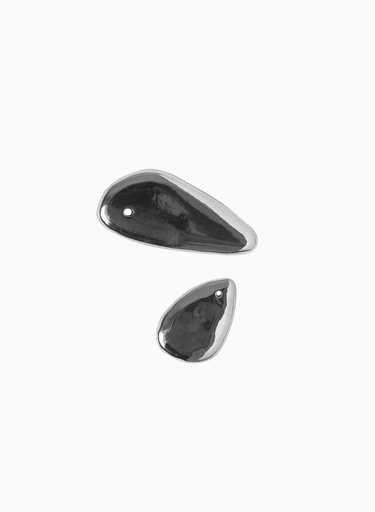 Two black ceramic incense holders with silver rim detail view