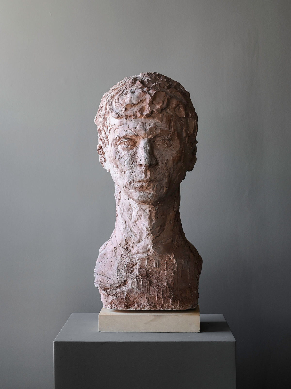 Weathered clay bust sculpture "A Simple Man" by Studio OSKLO