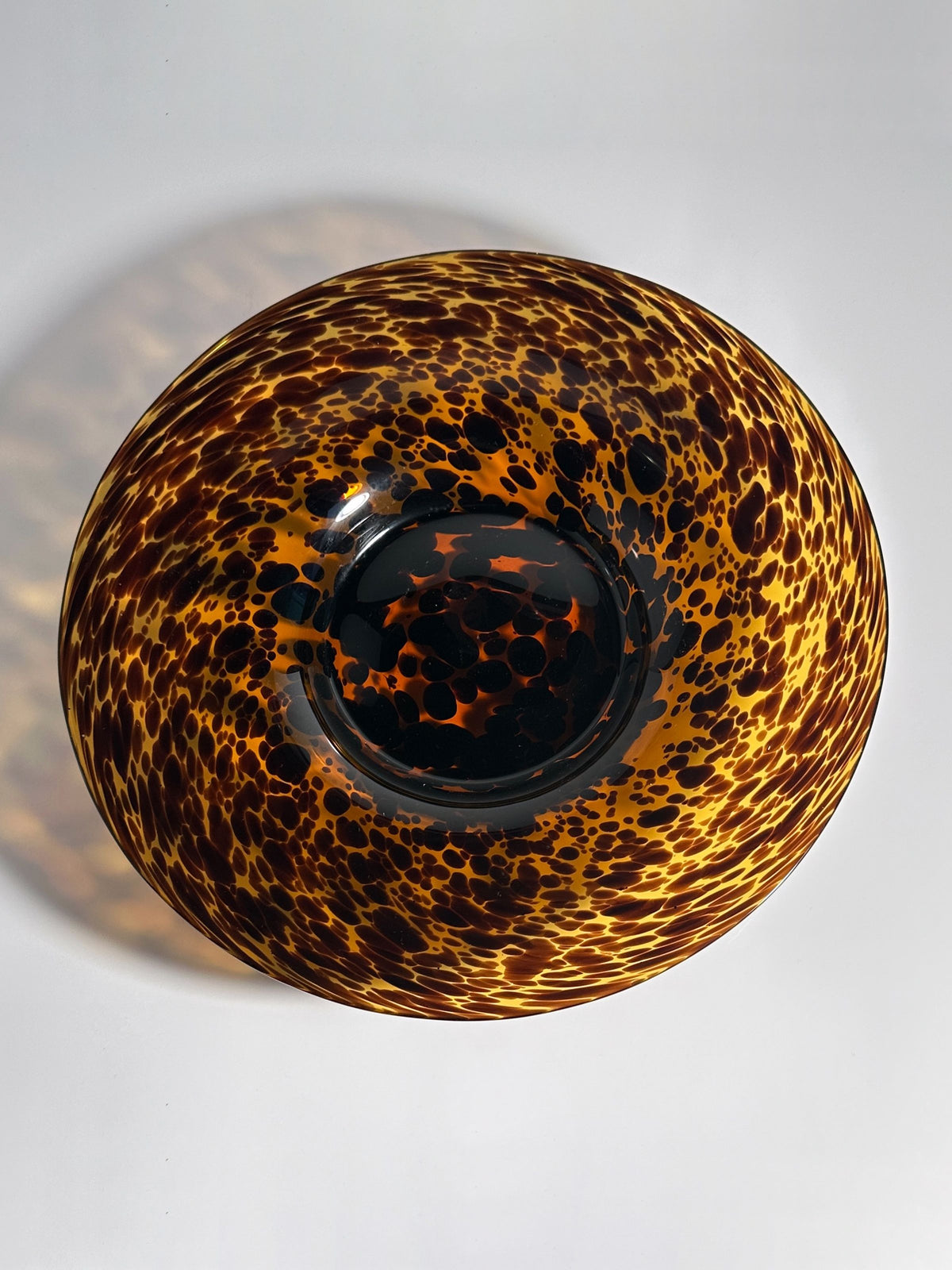 Large Murano tortoise glass fruit bowl viewed from above, 1970s