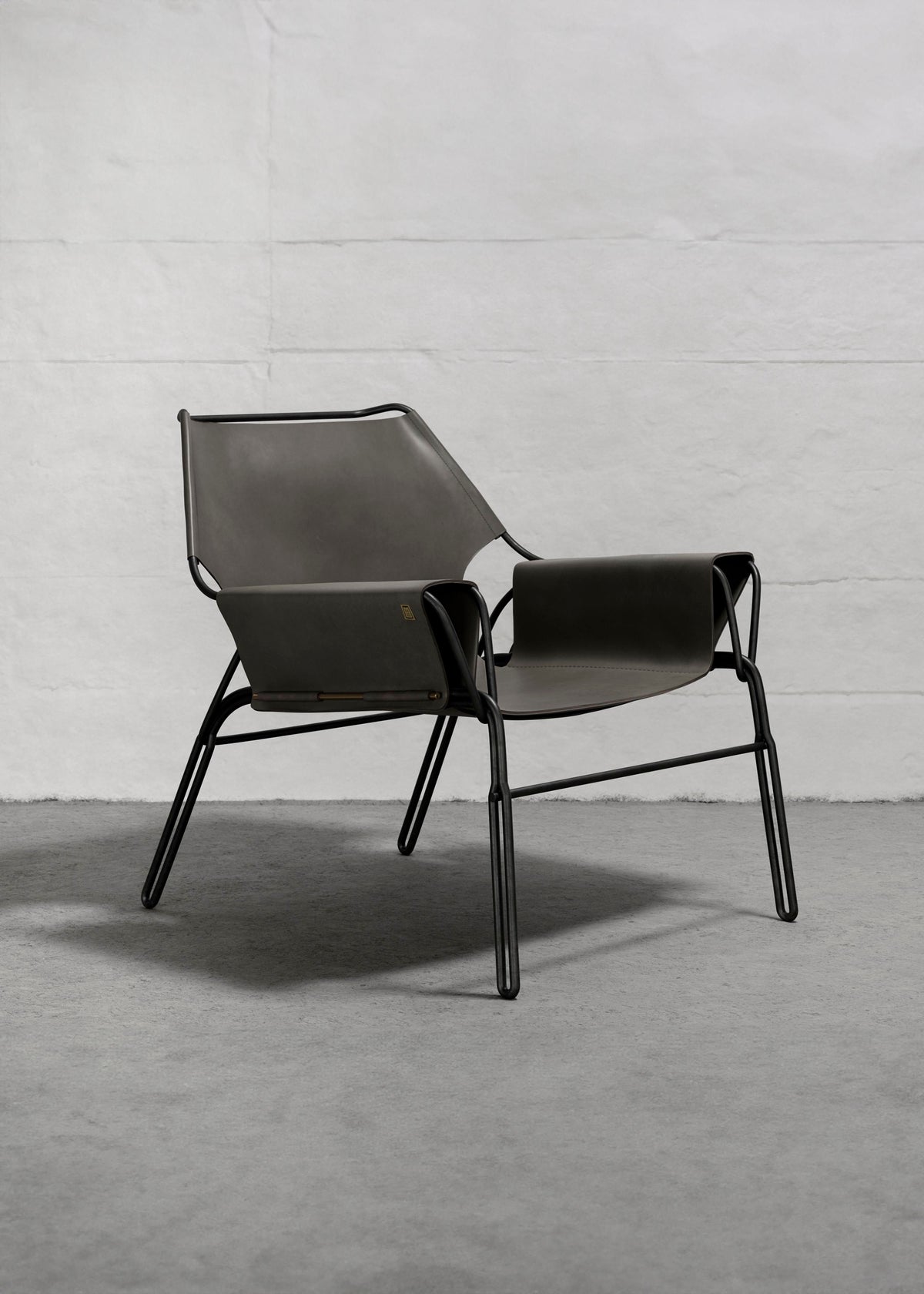 PERFIDIA_02 Olivo Thick Leather Sling Lounge Chair — view 11