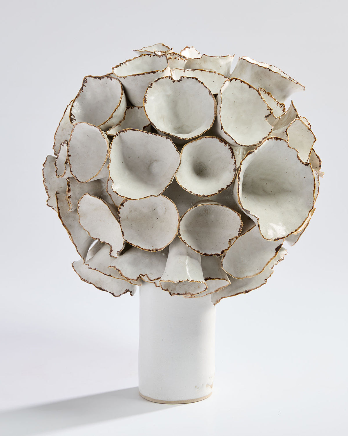 Large ceramic vessel with organic tubular forms by Deirdre Burnett