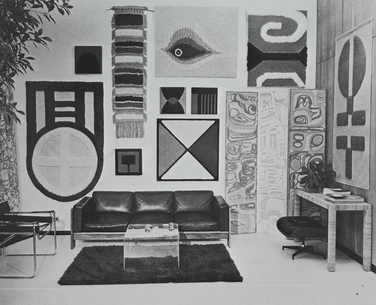 Modern living room interior with geometric wall art and contemporary furniture from decorating confidence book