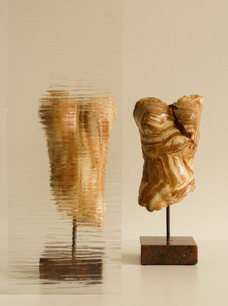 Beautiful handcrafted marbled torso sculpture with intricate detailing and elegant design