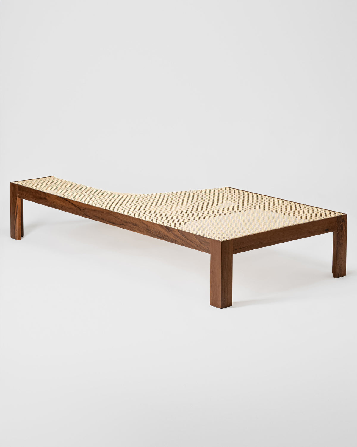 Cabana walnut center table with woven cane top by Andre Grippi