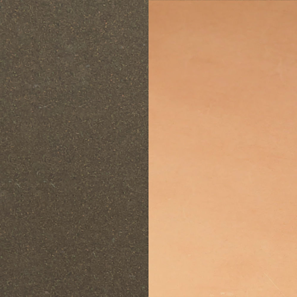 Dark textured and peach color palette detail of LA BASCULE rocking chair