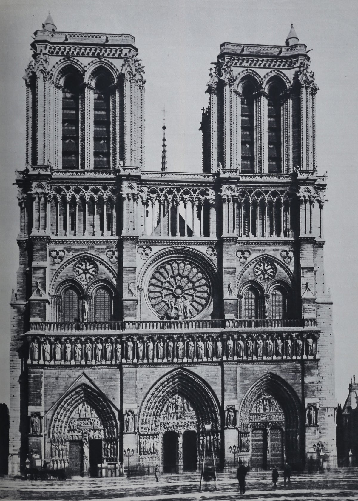 Notre-Dame Cathedral Gothic architecture facade detail from world architecture book