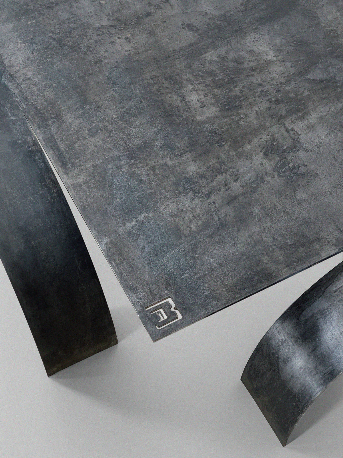 YUMI concrete-effect coffee table geometric angular design detail