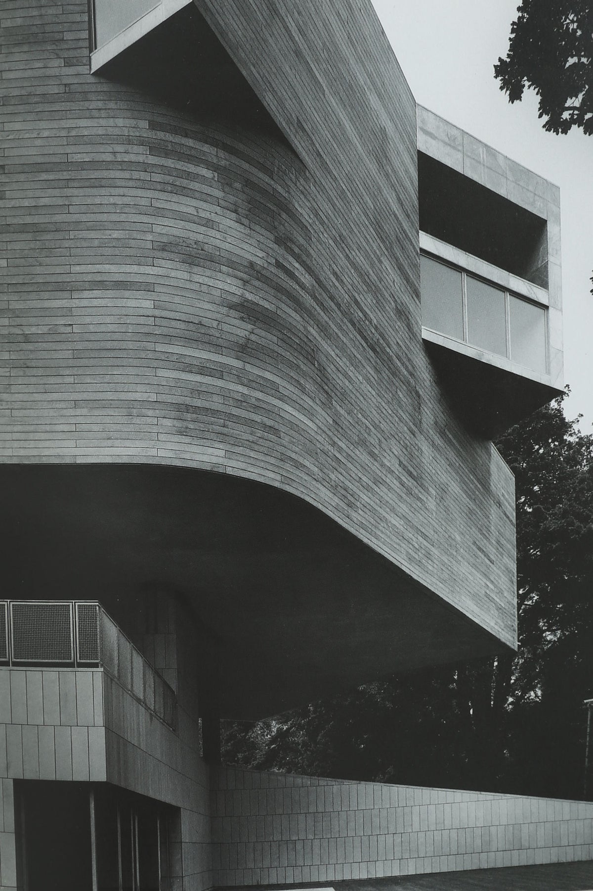Contemporary curved brick architecture detail from Glucksman Gallery book