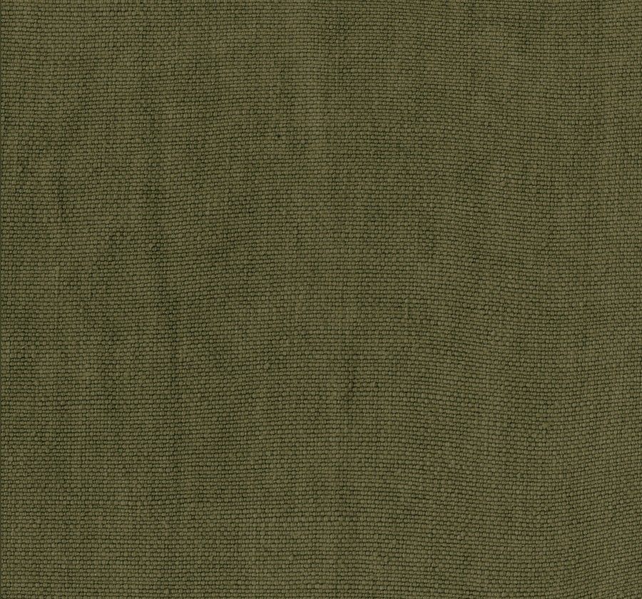 A close-up of the FORMA fabric in textured olive green linen, featuring a woven pattern across the surface, perfect for an elegant armchair from FEBRERO SHOP.