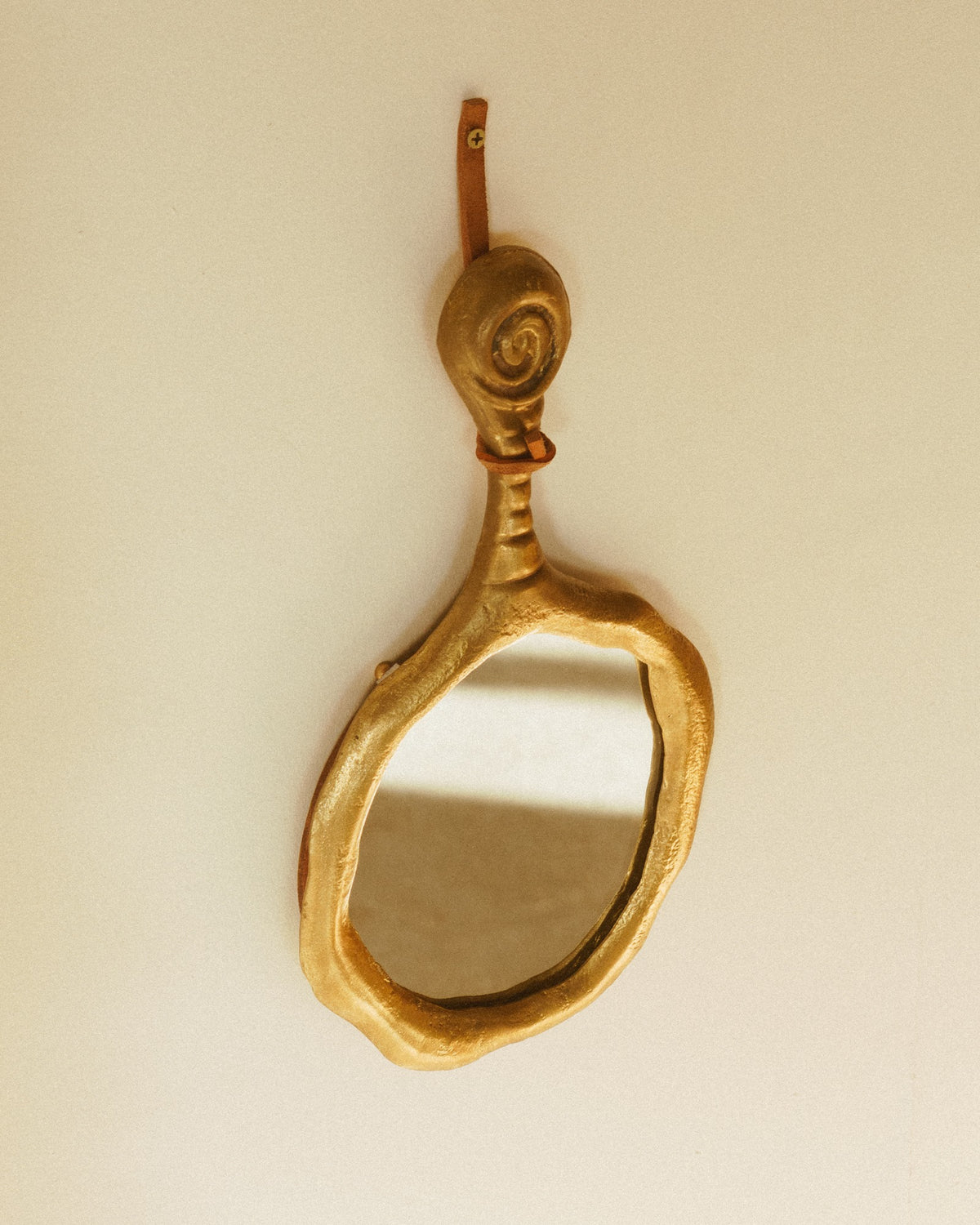 Solid Brass Hand Mirror by LE CHATELIER | The Oblist