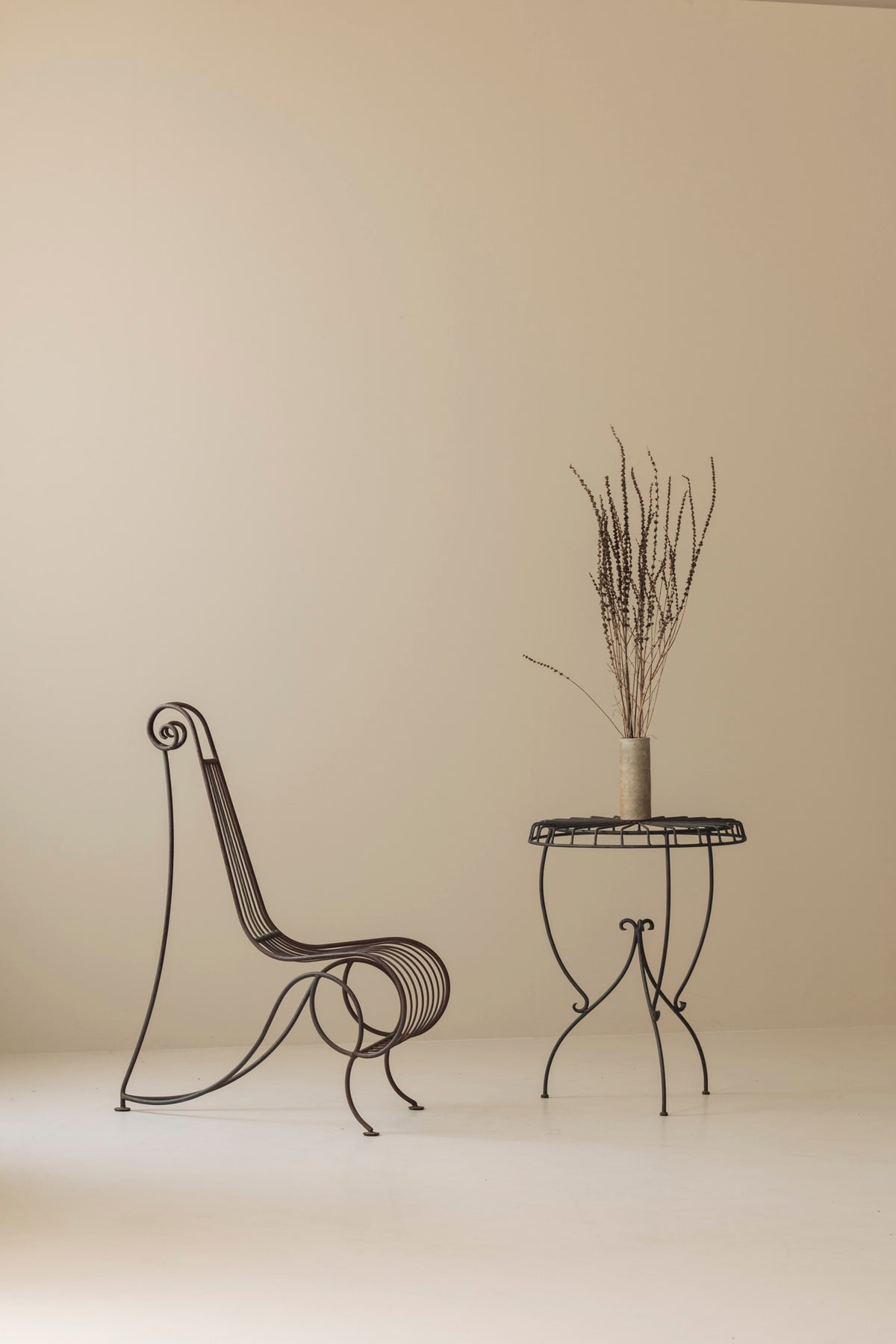 Wrought Iron Side Table attributed André Dubreuil, France 1986 — view 9