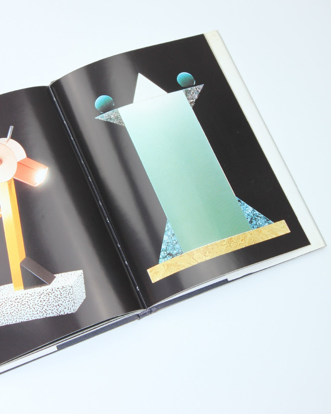 Memphis — close-up of colorful geometric patterns in book