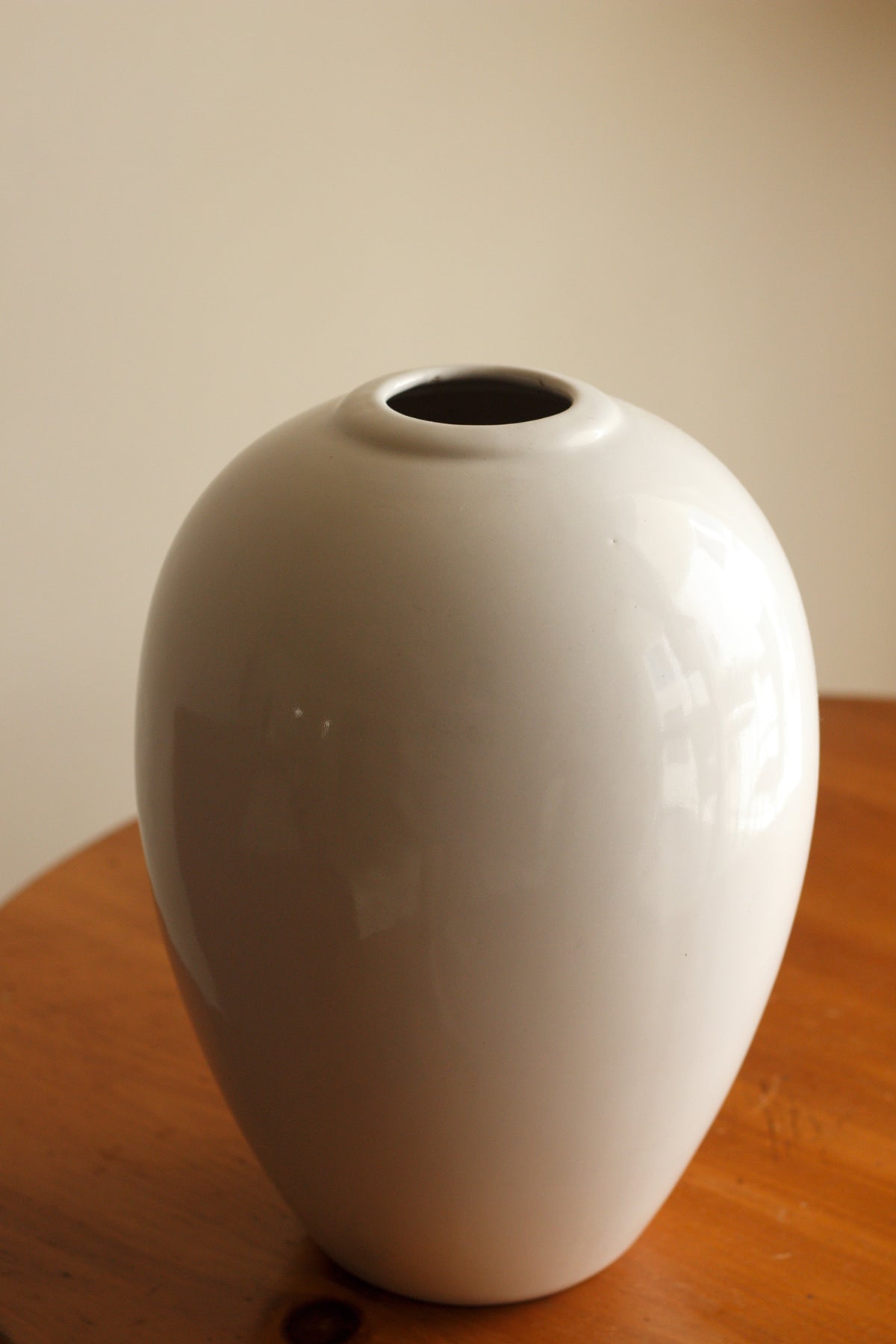 Sculptural White Ceramic Vase — detail view