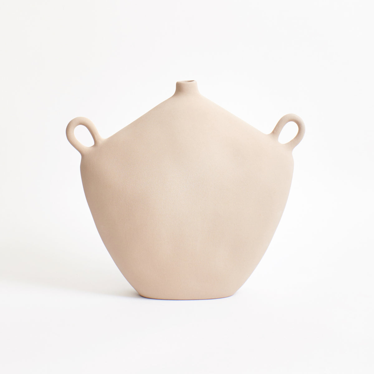 Maria Vessel - Oat — front view of handcrafted ceramic vase