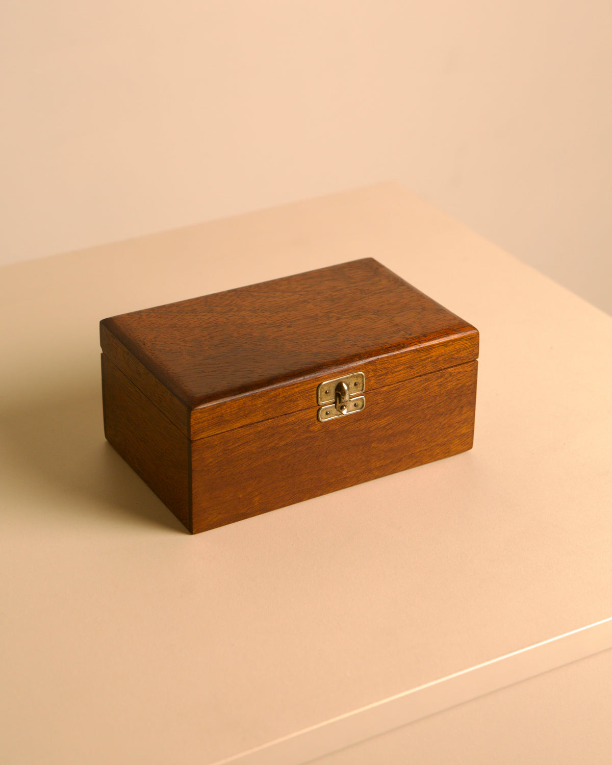 Mahogany box, Italy, 1960s — side angle