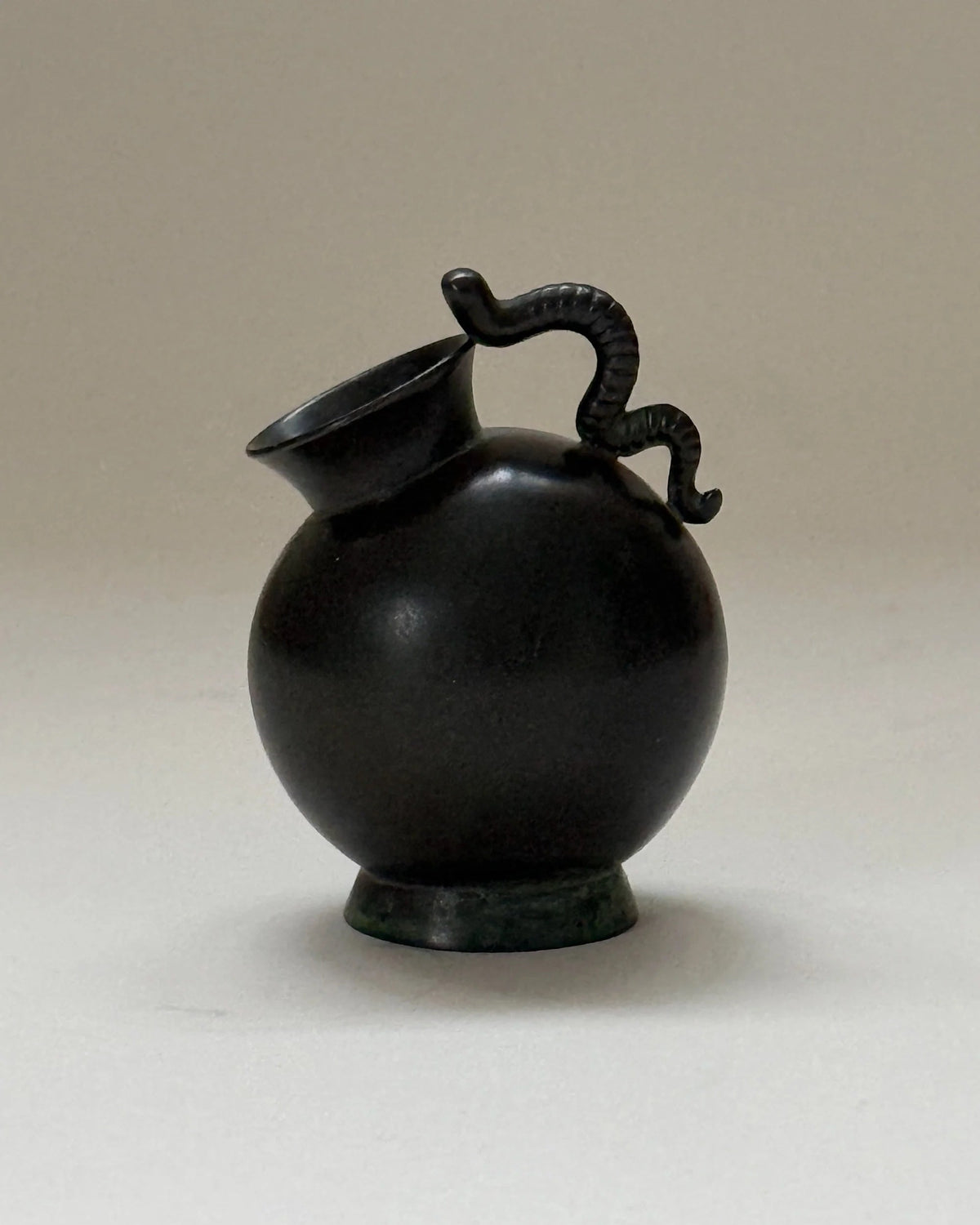 Small Just Andersen Vase in Disko Metal, Denmark, 1930s | The Oblist — handcrafted black metal