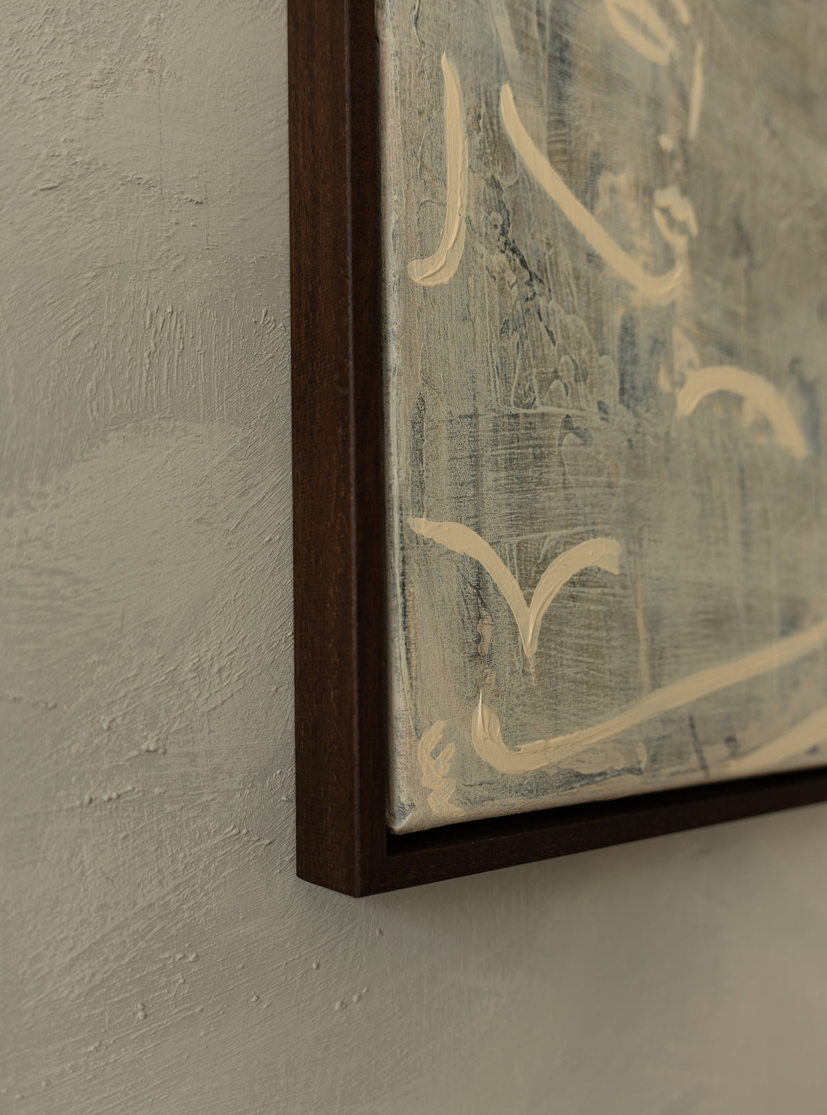 Corner detail of HERS abstract painting showing brushwork texture