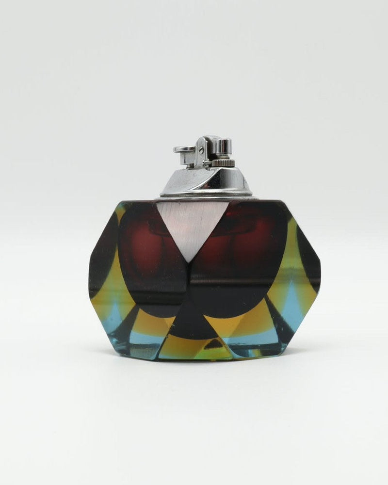 1960s Flavio Poli 'Sommerso' Glass Table Lighter for Seguso – Italy — side angle