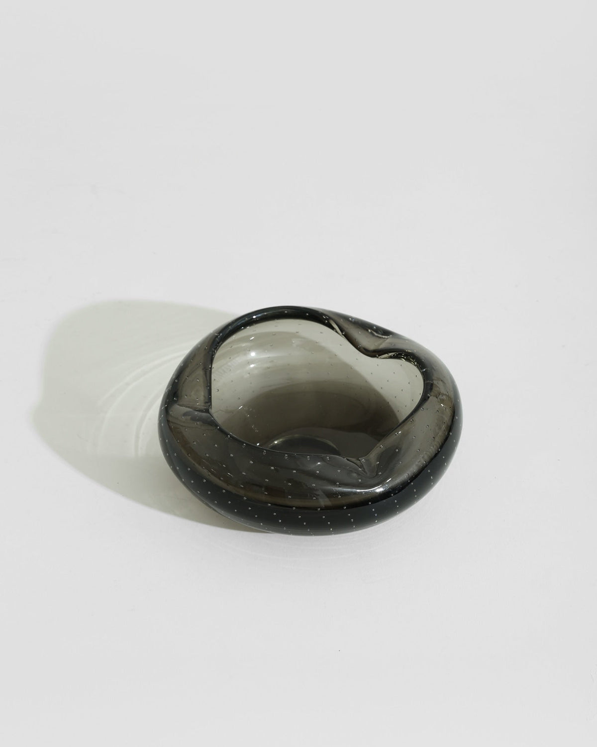 Italian Glass Catchall by Villa | The Oblist — smoky gray glass artisan dish
