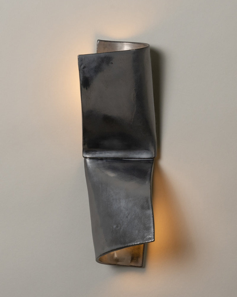 Double Shai Sconce, Graphite — detail view