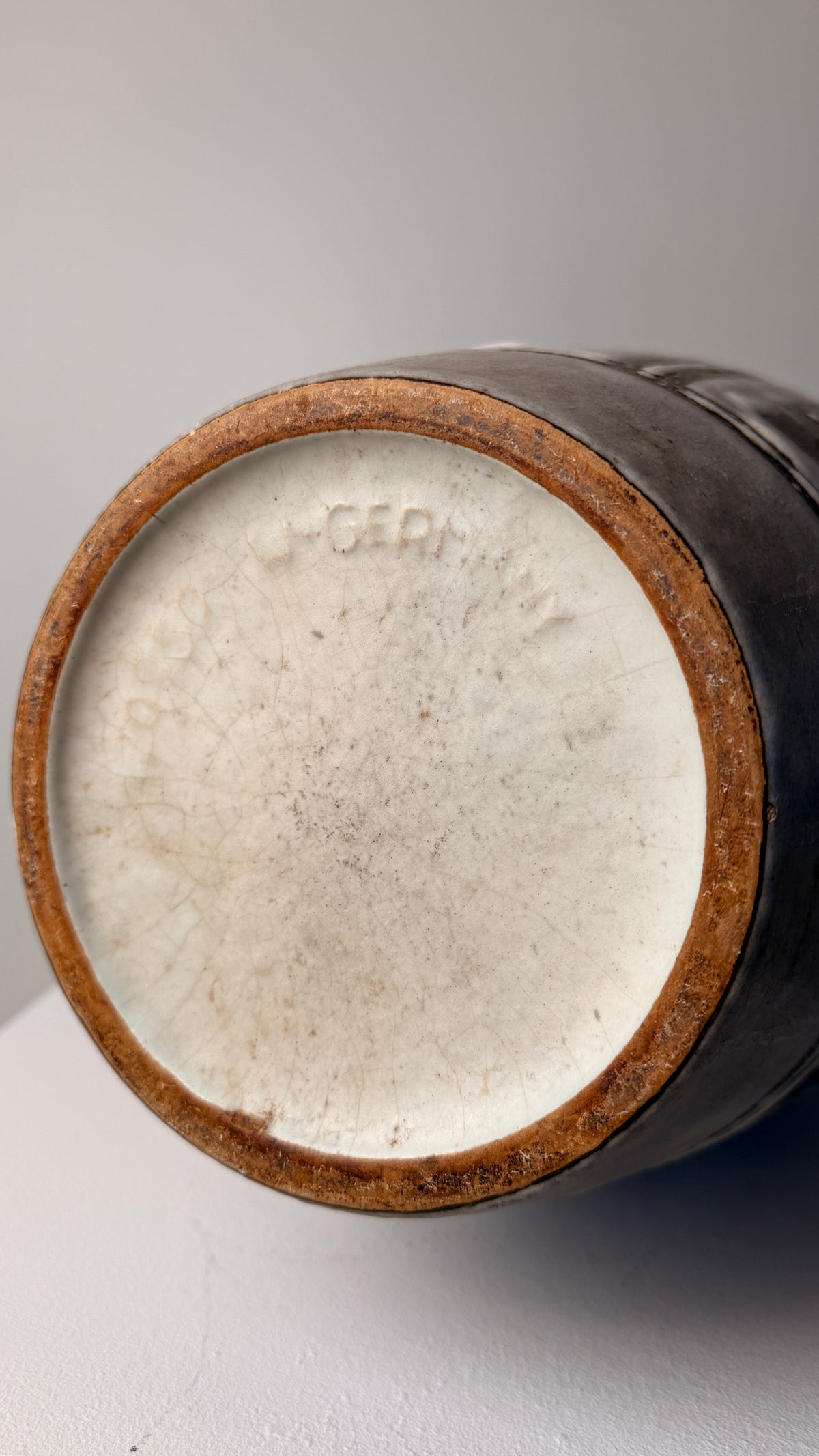 Ceramic pitcher, Germany, circa 1960. — close-up of base showing maker's mark