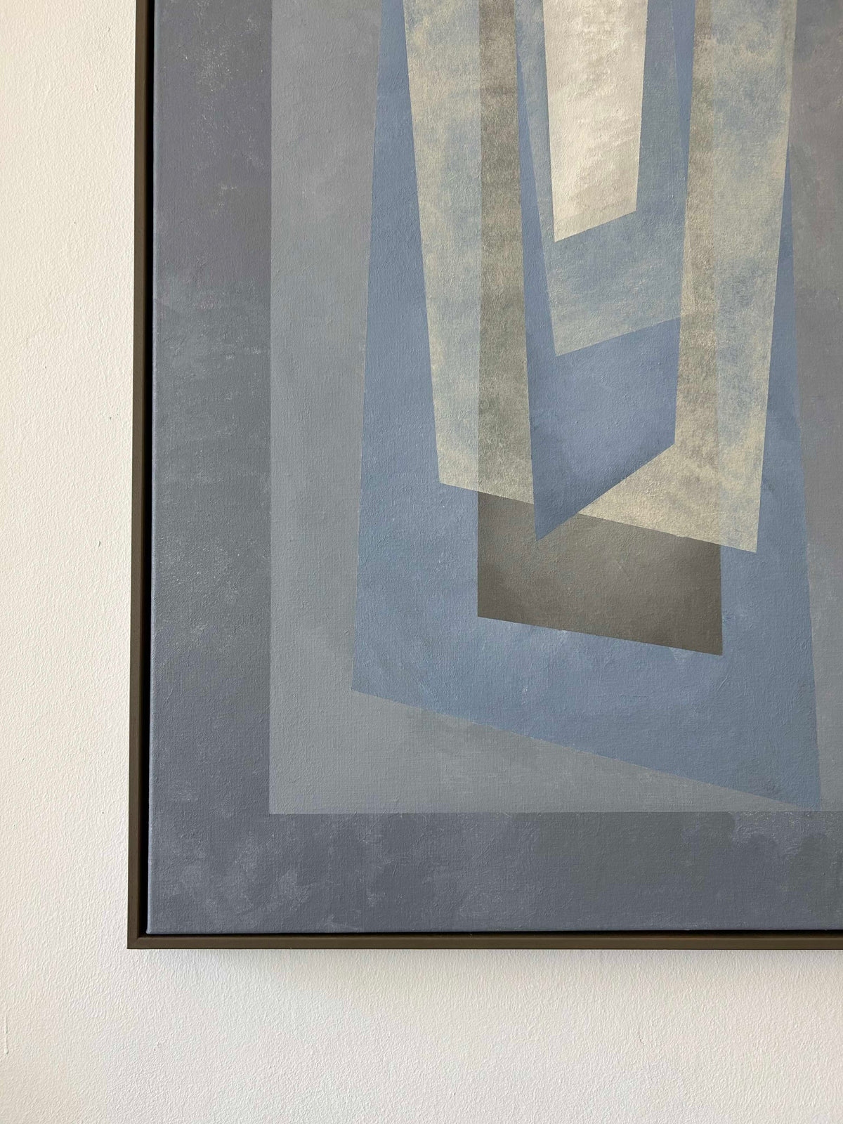 Floating Painting — close-up of layered gray textures