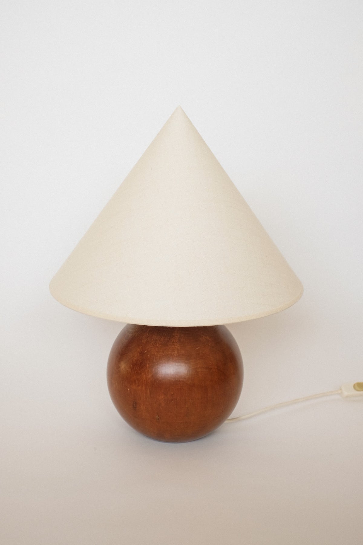 Wooden Sphere Table Lamp — in context