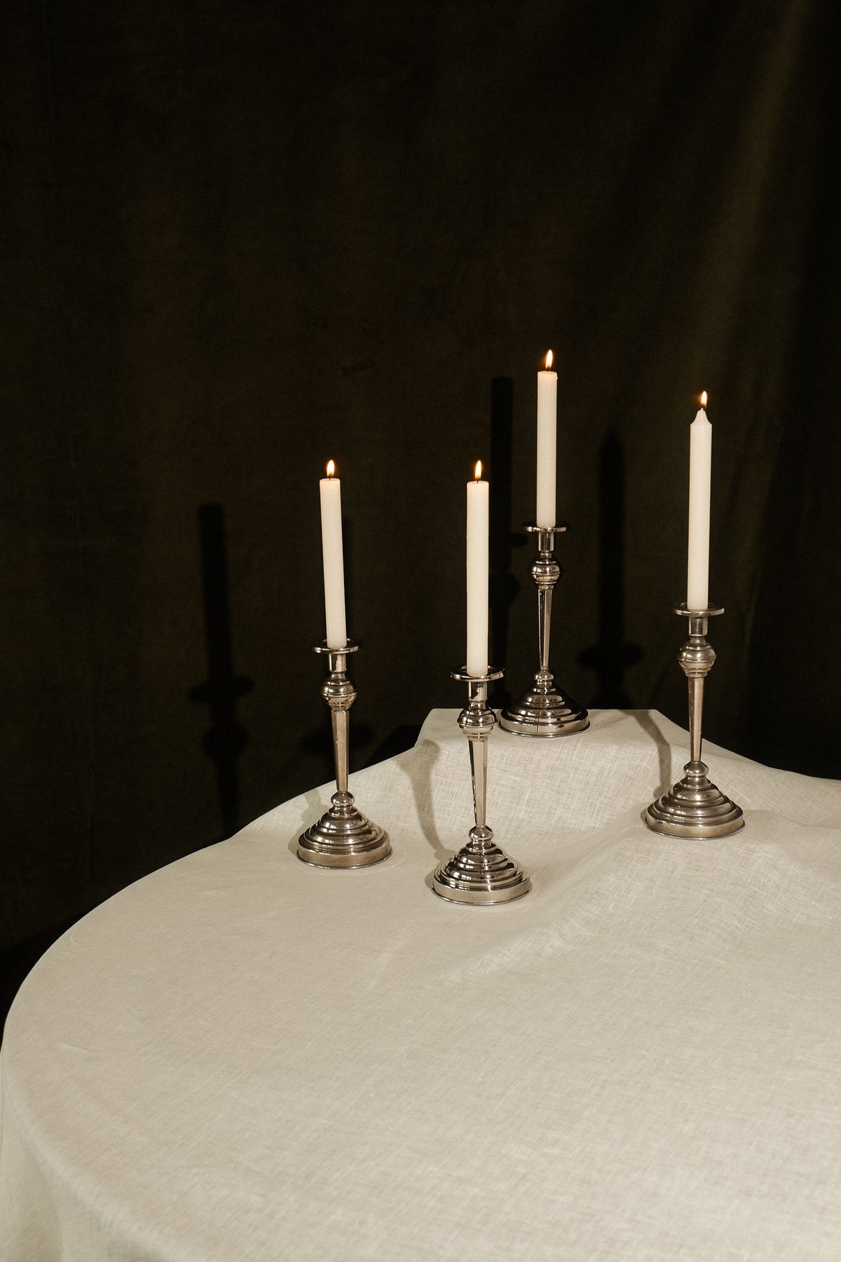 Set of 4 Stainless Steel Candlesticks by Truffe Studio | The Oblist