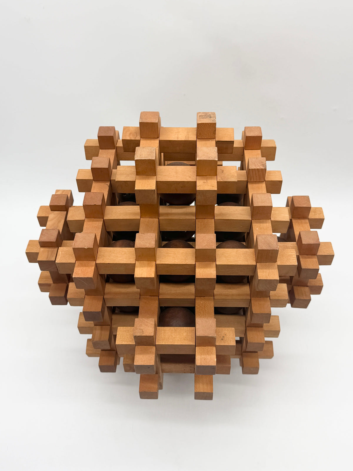 Wooden Puzzle Sculpture by Sori Yanagi, Japan, 1970s — close-up