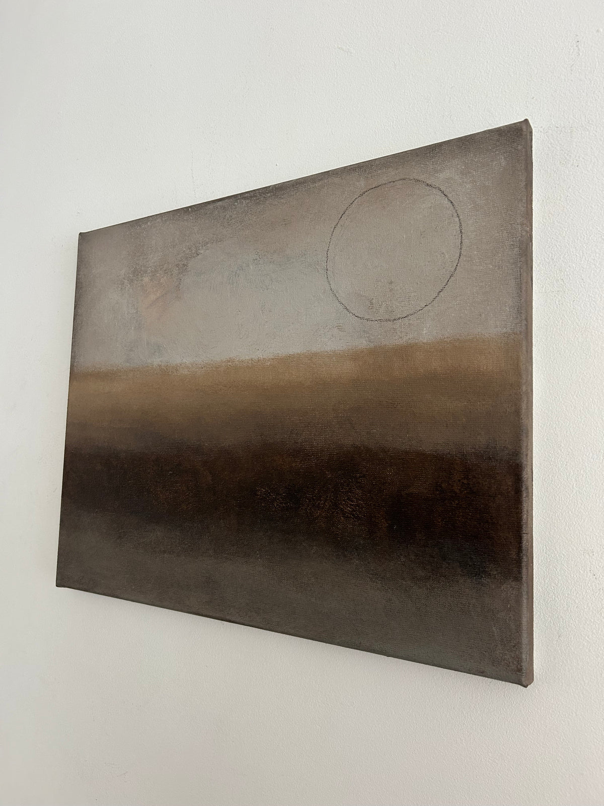 Dawn Painting — back view against white wall