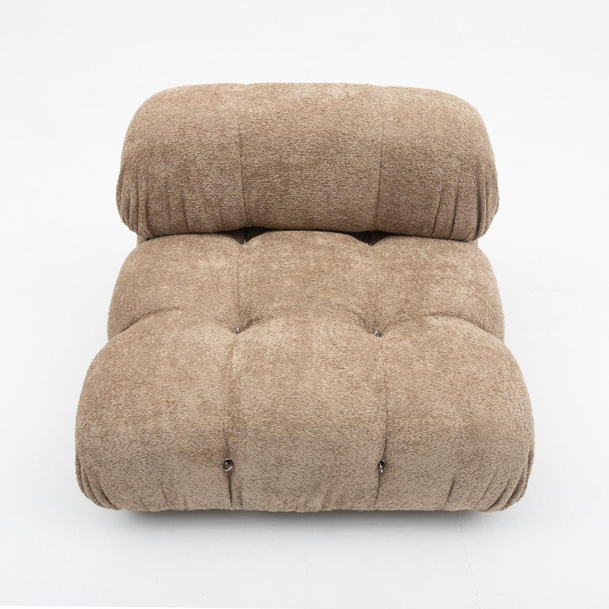 Camaleonda Sofa Set by Mario Bellini, Customised in Light Sand Bouclé, 1970s — close-up