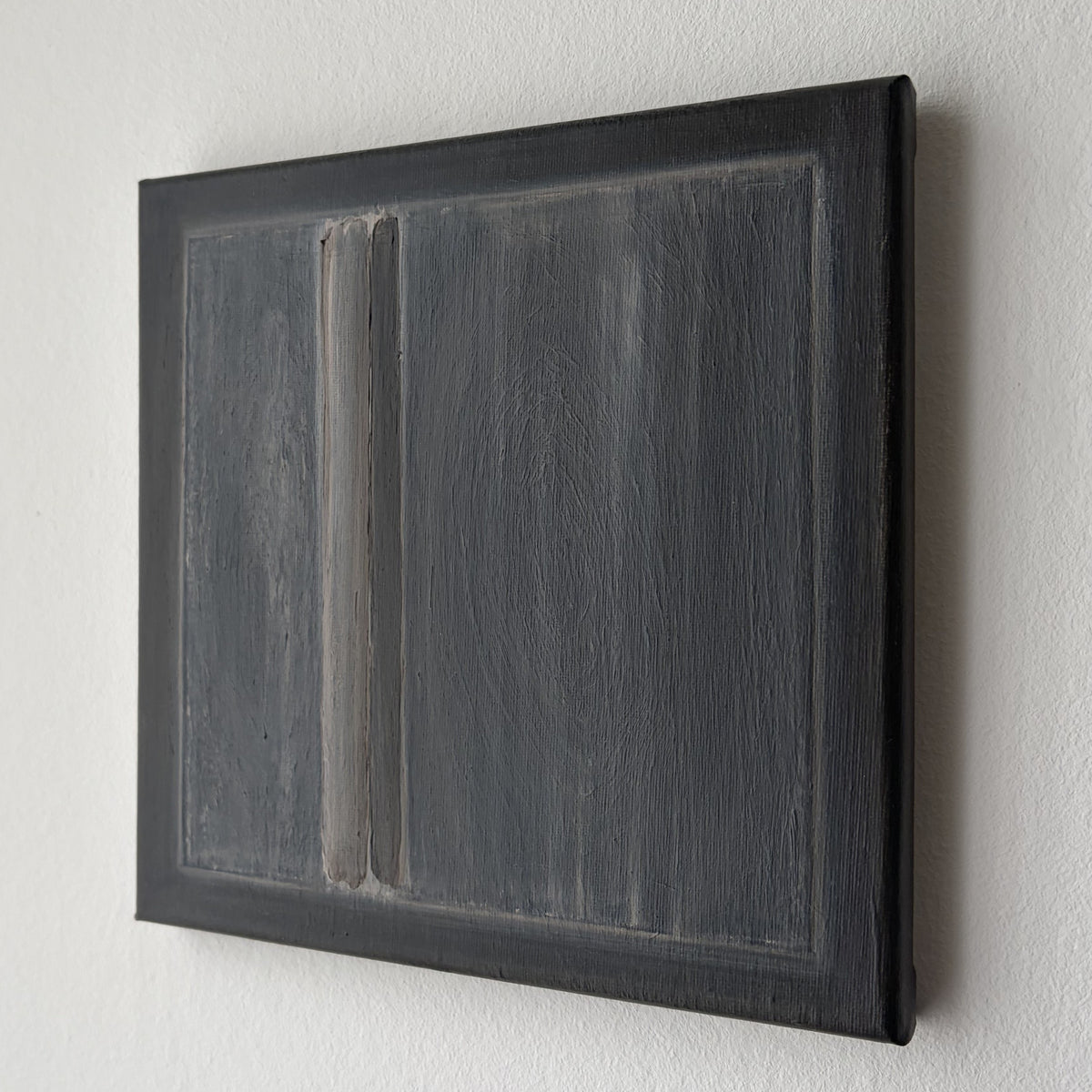 "Echoes of Wood - Fog & Lines" Painting — detail view