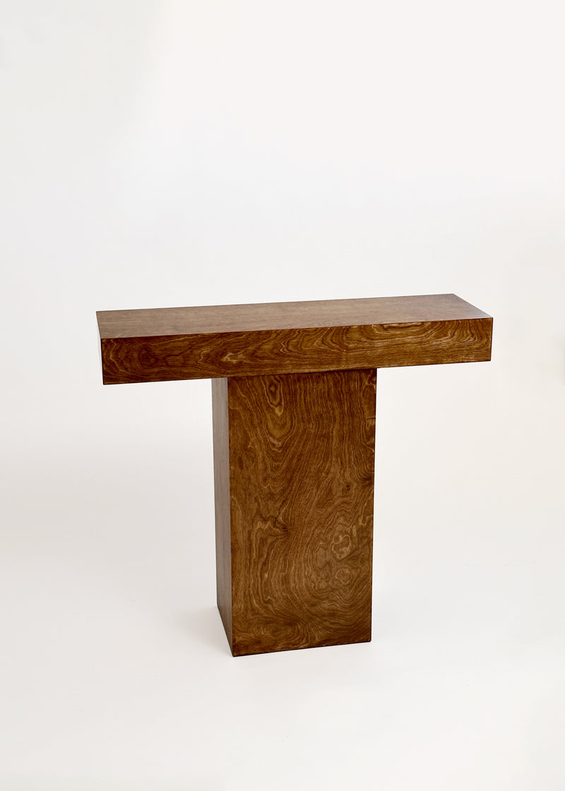 The Truss Console 02 by GOONS features a modern, thick rectangular top and wide base—crafted by Paris design studio Goons—displayed against a plain white background.