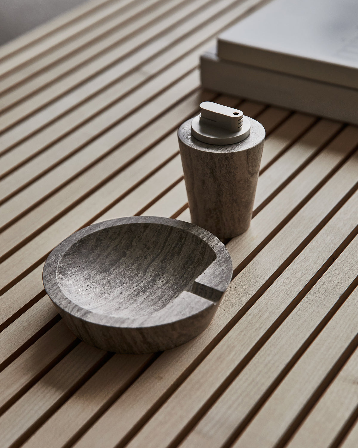Scandinavian Modern Ashtray in Marble - Minimalism Collection — alternate view