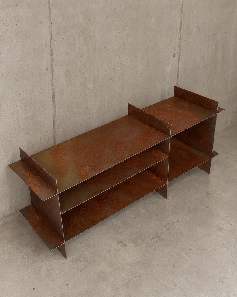 Steel Grid Shelving Unit - Rusty Finish by Dot Objects | The Oblist