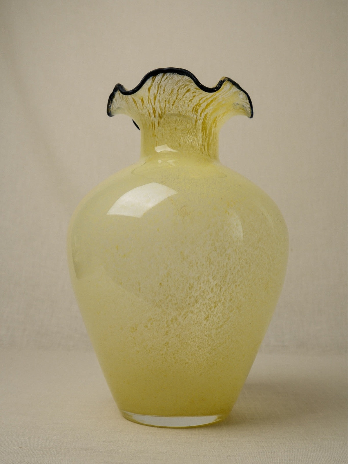Yellow Blown Glass Vase — alternate view