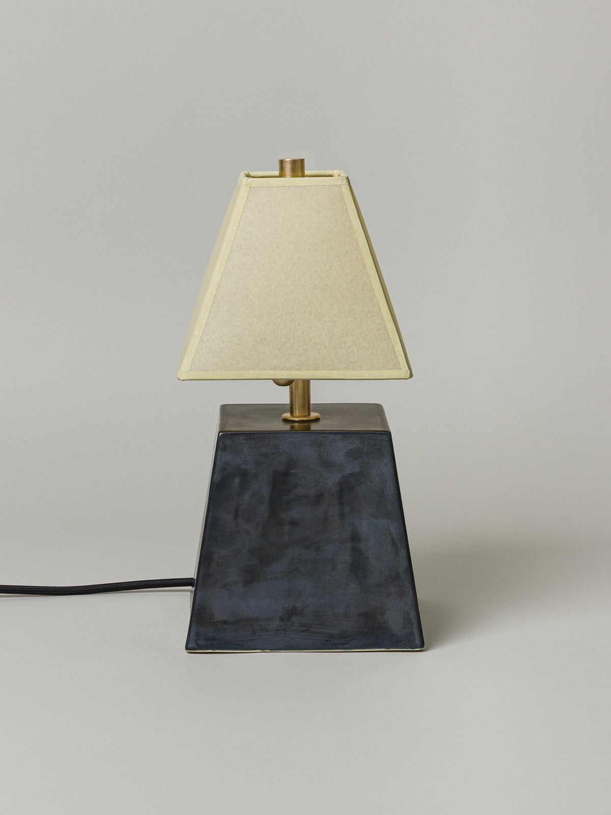 Osen Table Lamp Short, Graphite / Faint Green Shade — side angle
