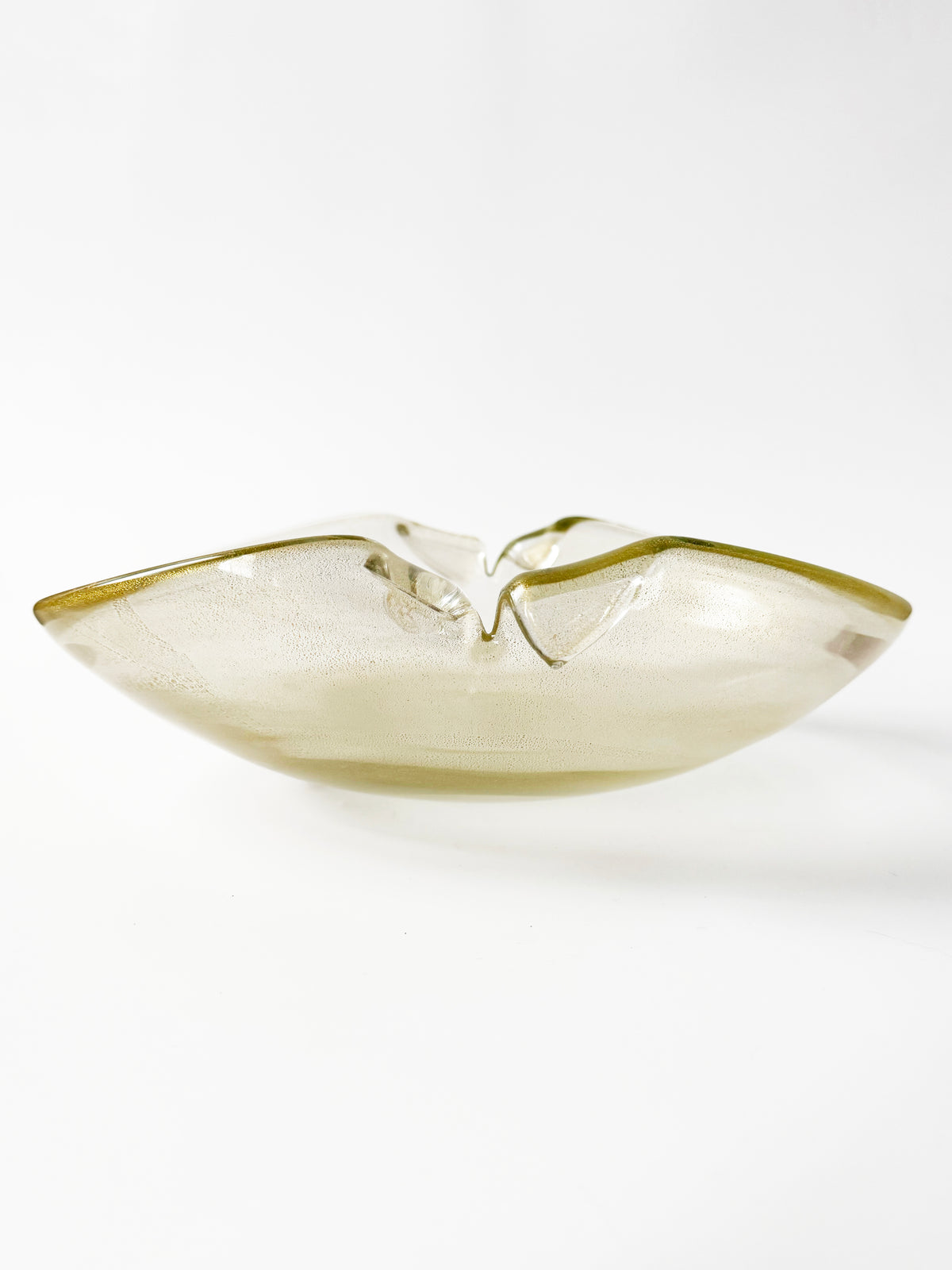 Large Murano Bowl with Gold Aventurine by virga | The Oblist