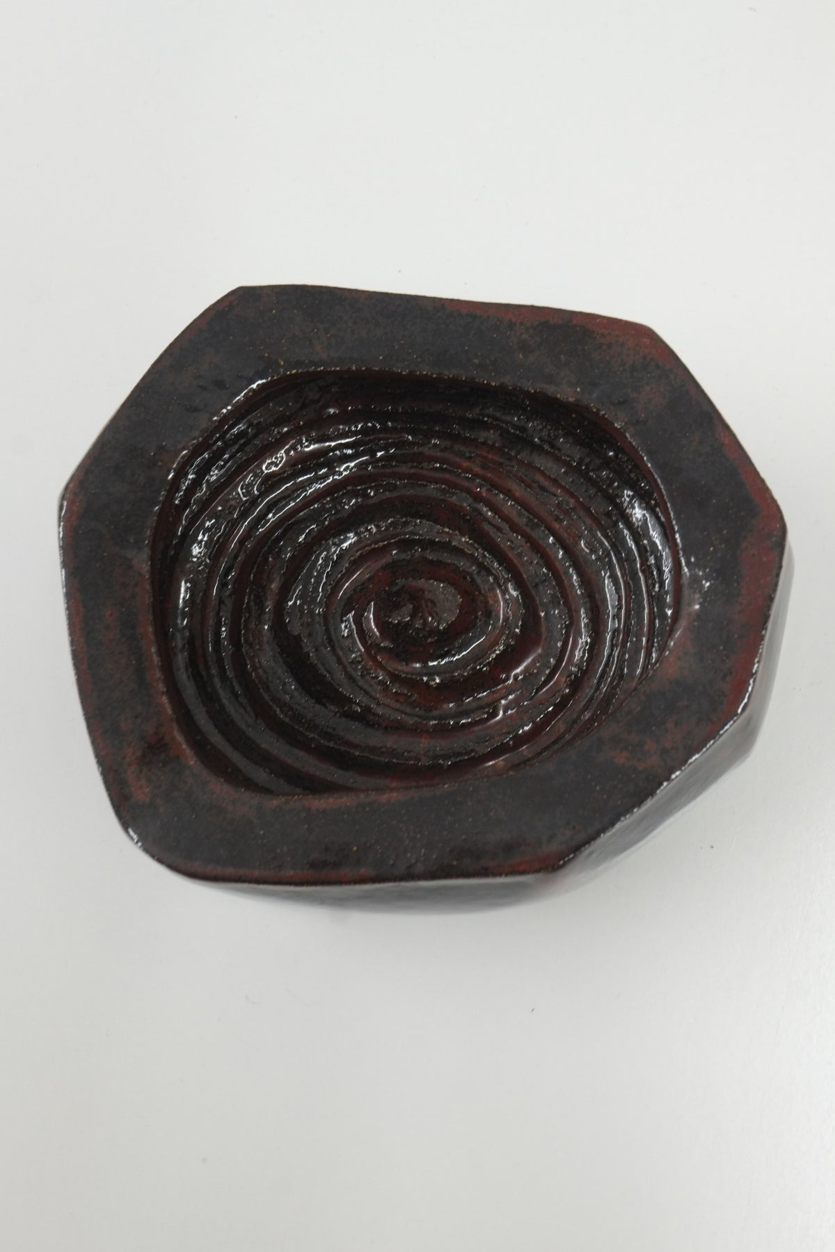 Carved Bowl (Red Iron) — side angle